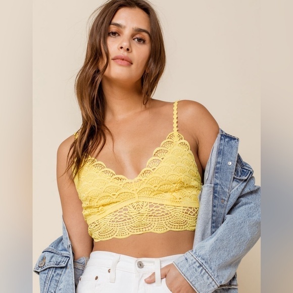 Women’s Free People Sunrise To Sunset Lace Bralette Top Medium - Picture 4 of 11